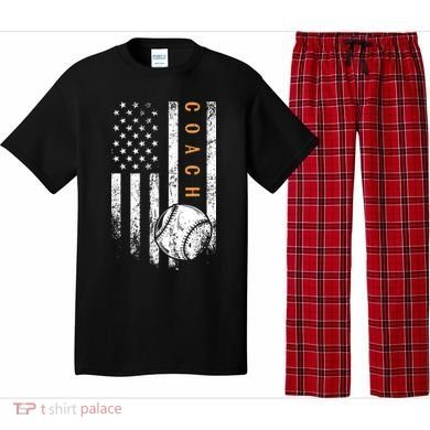 Baseball Coach American Flag Baseball Trainer Coaching Pajama Set