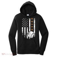 Baseball Coach American Flag Baseball Trainer Coaching Women's Hoodie thumb 0
