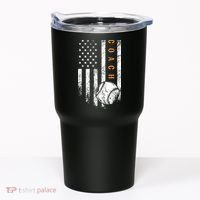 Baseball Coach American Flag Baseball Trainer Coaching Tumbler thumb 0