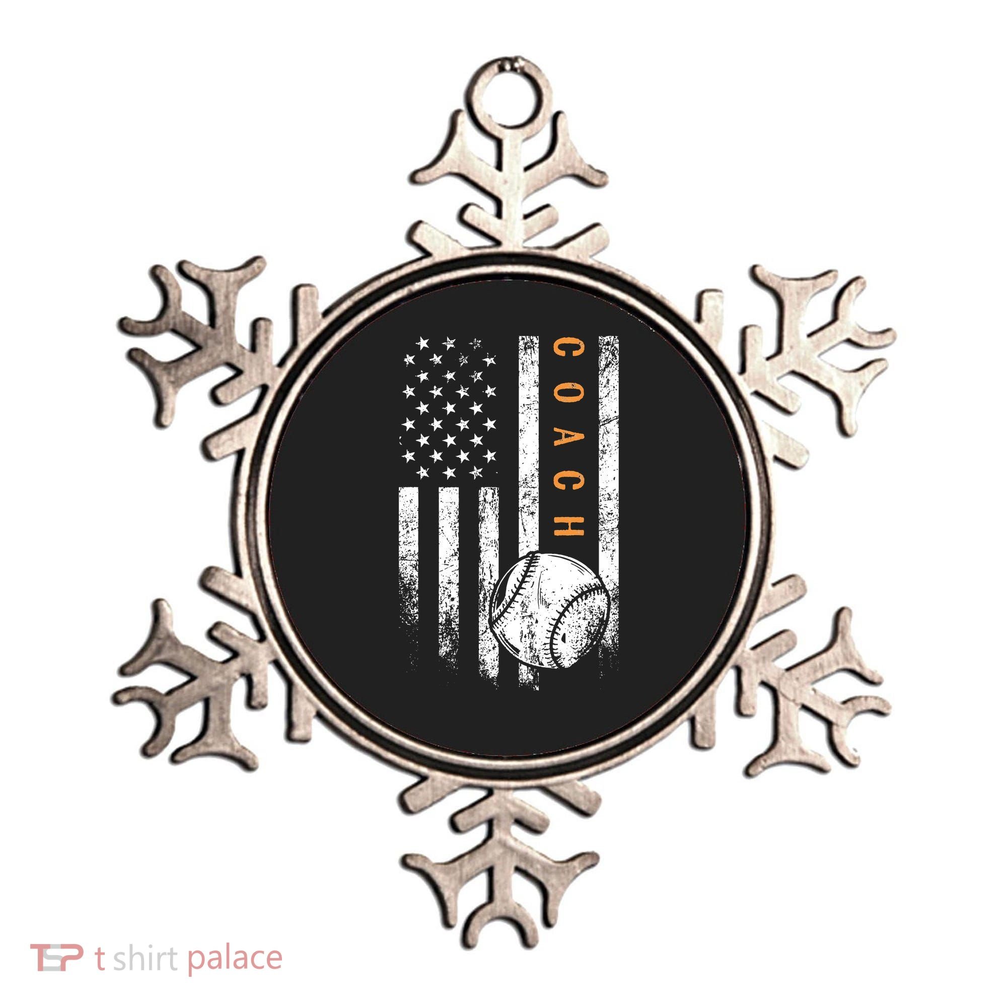 Baseball Coach American Flag Baseball Trainer Coaching Ornament