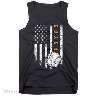 Baseball Coach American Flag Baseball Trainer Coaching Tank Top