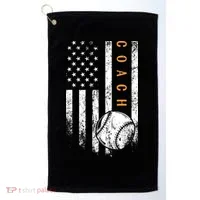 Baseball Coach American Flag Baseball Trainer Coaching Golf Towel thumb 0