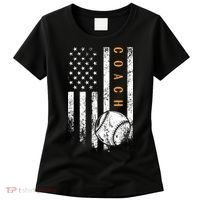 Baseball Coach American Flag Baseball Trainer Coaching Women's T-Shirt thumb 0