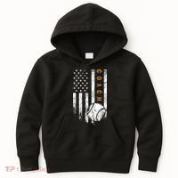 Baseball Coach American Flag Baseball Trainer Coaching Kids Hoodie thumb 0