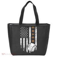 Baseball Coach American Flag Baseball Trainer Coaching Tote Bag thumb 0