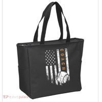 Baseball Coach American Flag Baseball Trainer Coaching Tote Bag thumb 2
