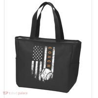 Baseball Coach American Flag Baseball Trainer Coaching Tote Bag thumb 3