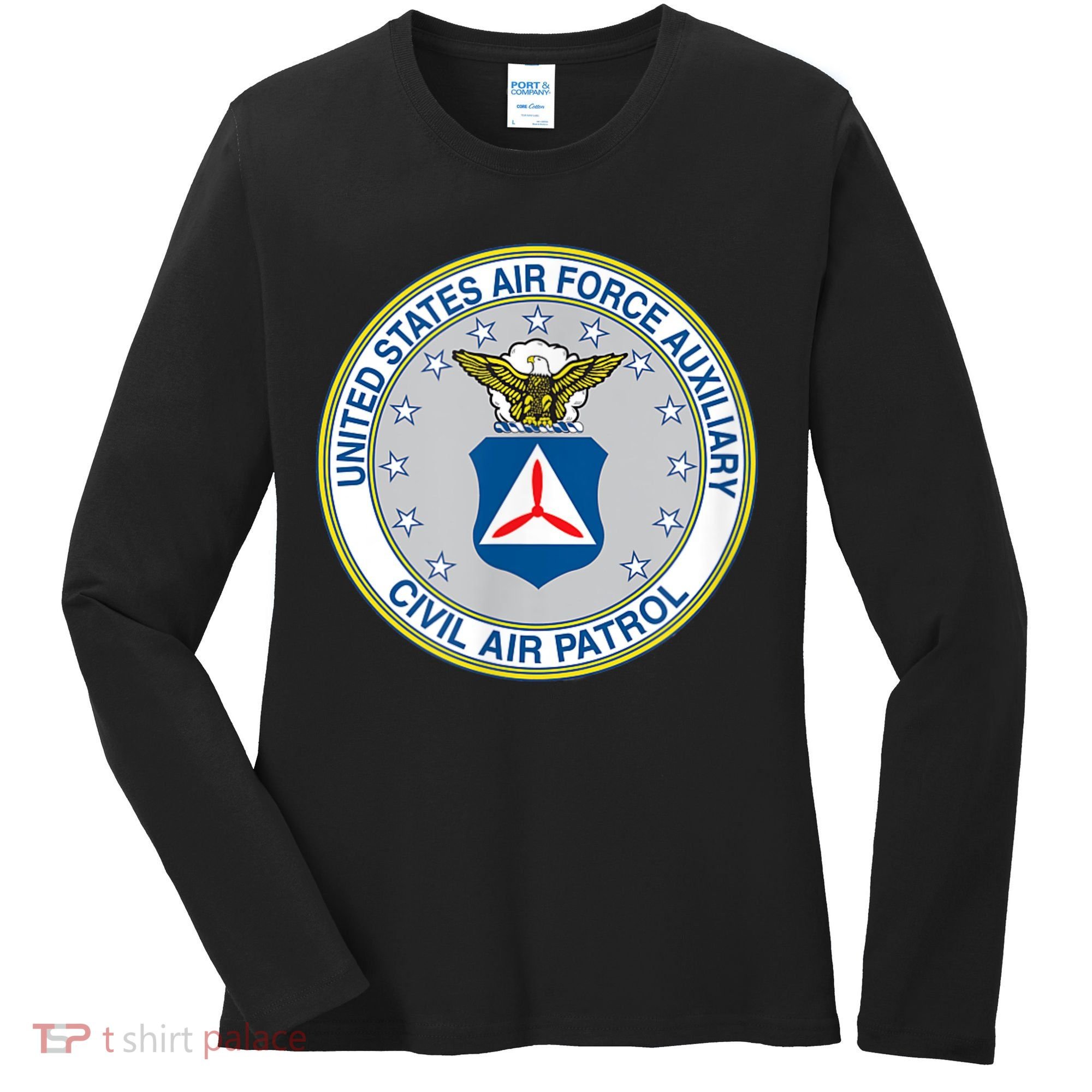 Best Civil Air Patrol Circle Air Force Auxiliary USAF Women's Long Sleeve Shirt