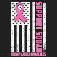 Breast Cancer Awareness Support Squad Distressed USA Flag Women's Sweatshirt thumb 2