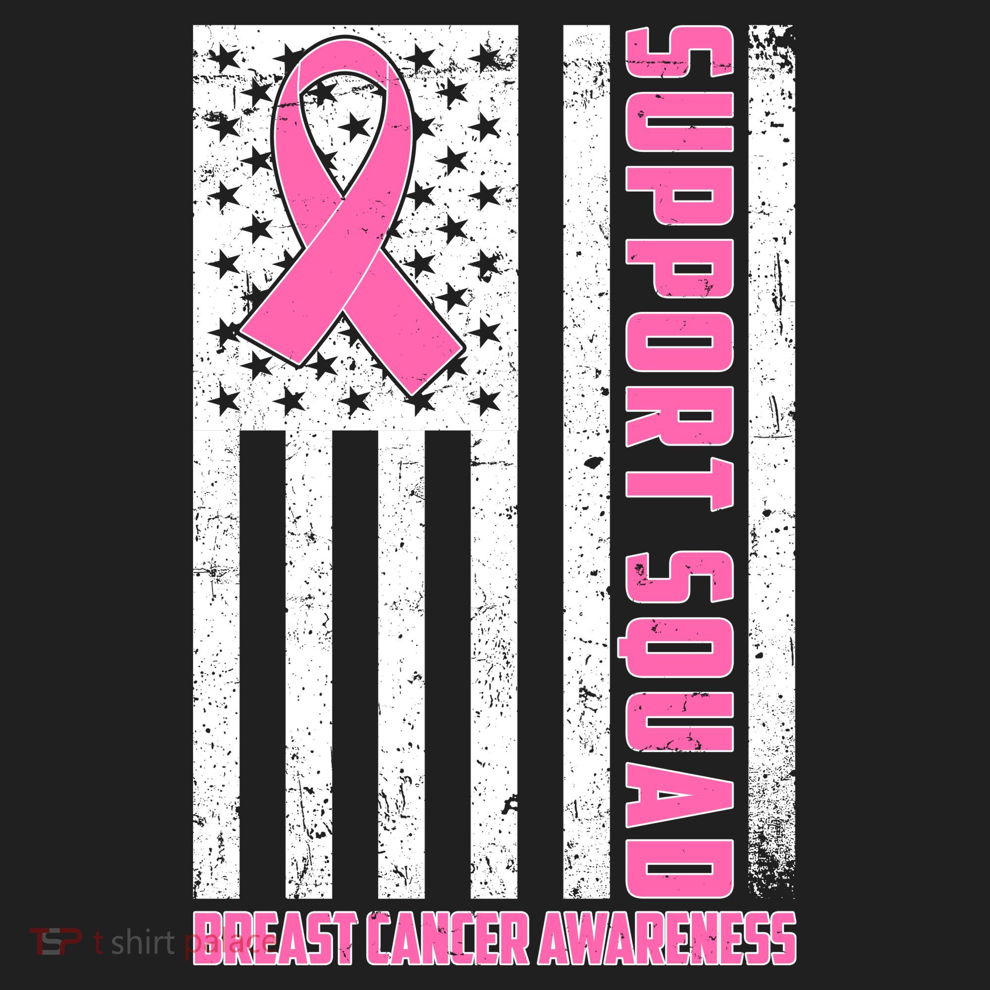 Breast Cancer Awareness Support Squad Distressed USA Flag Women's Sweatshirt