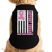 Breast Cancer Awareness Support Squad Distressed USA Flag Doggie Tank thumb 0