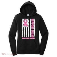 Breast Cancer Awareness Support Squad Distressed USA Flag Women's Hoodie thumb 0