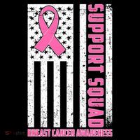Breast Cancer Awareness Support Squad Distressed USA Flag Women's Hoodie thumb 2