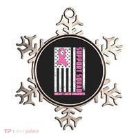 Breast Cancer Awareness Support Squad Distressed USA Flag Ornament thumb 0