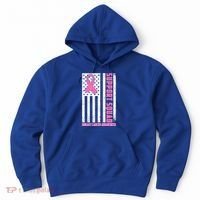 Breast Cancer Awareness Support Squad Distressed USA Flag Hoodie thumb 0
