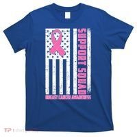 Breast Cancer Awareness Support Squad Distressed USA Flag T-Shirt thumb 0
