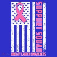 Breast Cancer Awareness Support Squad Distressed USA Flag T-Shirt thumb 7