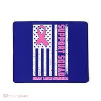 Breast Cancer Awareness Support Squad Distressed USA Flag Mousepad thumb 0