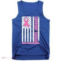 Breast Cancer Awareness Support Squad Distressed USA Flag Tank Top thumb 0