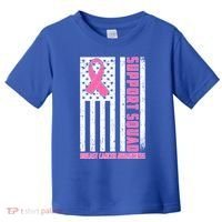 Breast Cancer Awareness Support Squad Distressed USA Flag Toddler T-Shirt thumb 0