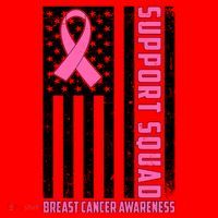 Breast Cancer Awareness Support Squad Distressed USA Flag Santa Hat thumb 1