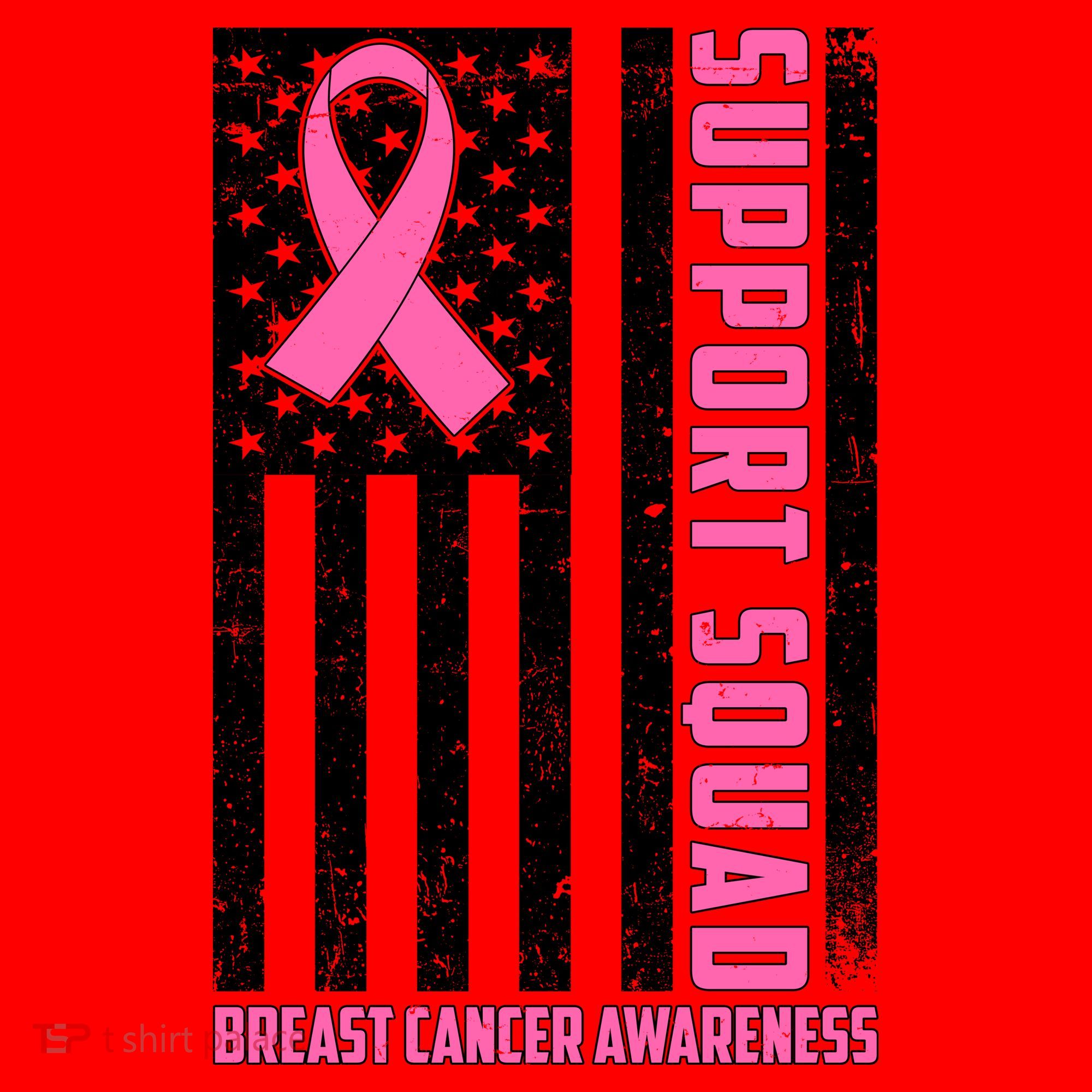 Breast Cancer Awareness Support Squad Distressed USA Flag Santa Hat