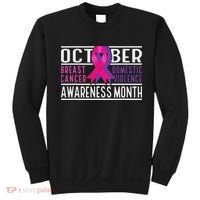 Breast Cancer And Domestic Violence Awareness Month Sweatshirt thumb 0