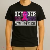 Breast Cancer And Domestic Violence Awareness Month T-Shirt thumb 3