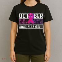 Breast Cancer And Domestic Violence Awareness Month T-Shirt thumb 4