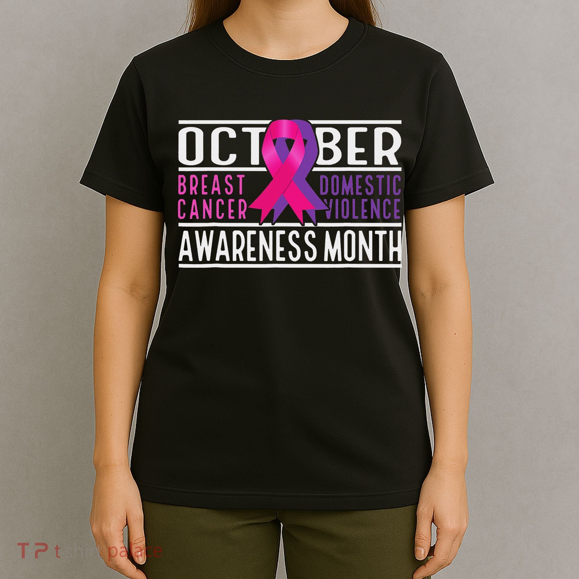Breast Cancer And Domestic Violence Awareness Month T-Shirt