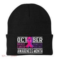 Breast Cancer And Domestic Violence Awareness Month Beanie thumb 0