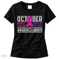 Breast Cancer And Domestic Violence Awareness Month Women's T-Shirt thumb 0