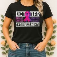 Breast Cancer And Domestic Violence Awareness Month Women's T-Shirt thumb 2