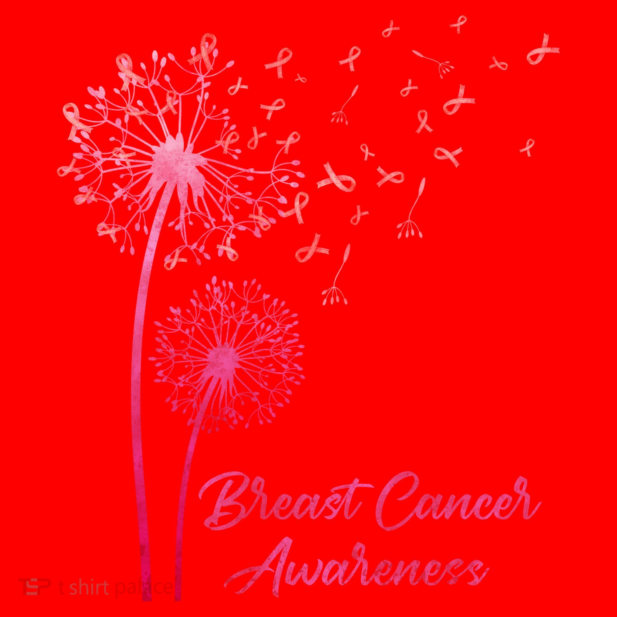 Breast Cancer Awareness Dandelion Pink Ribbon Santa Hat