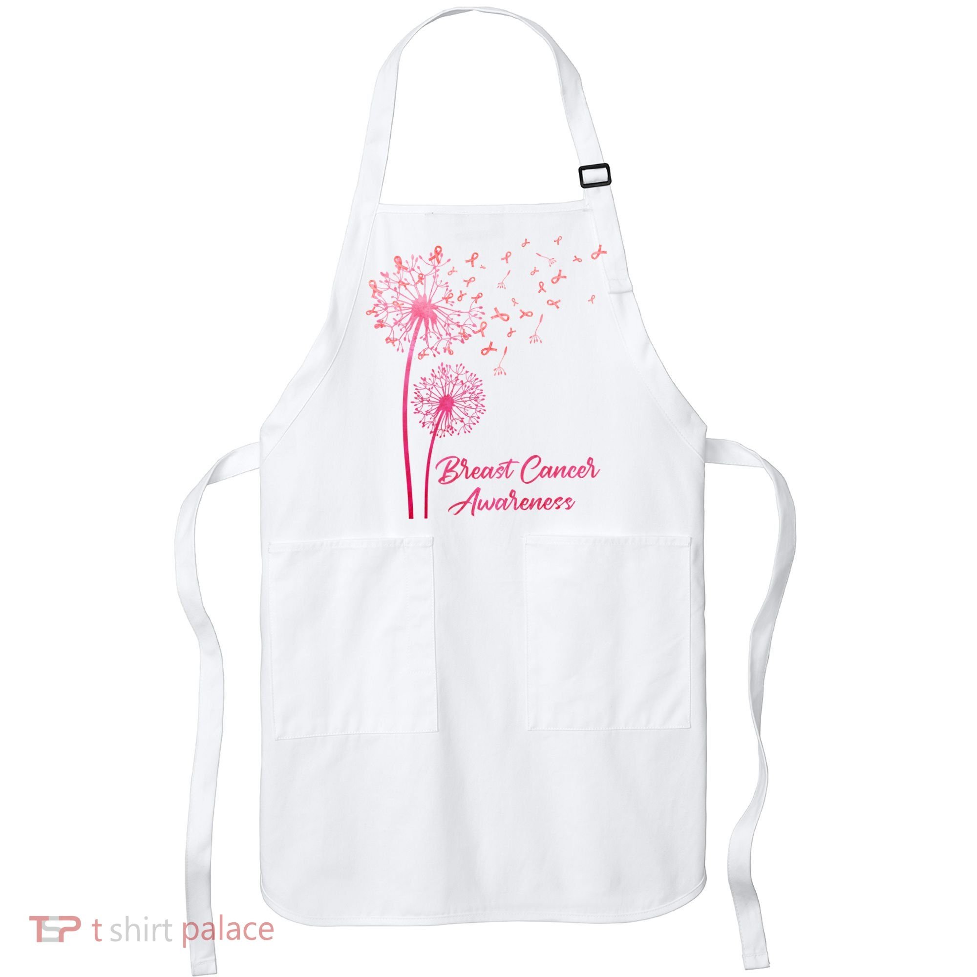 Breast Cancer Awareness Dandelion Pink Ribbon Apron
