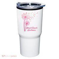 Breast Cancer Awareness Dandelion Pink Ribbon Tumbler thumb 0