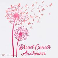Breast Cancer Awareness Dandelion Pink Ribbon Ornament thumb 1