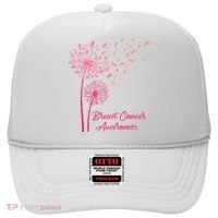 Breast Cancer Awareness Dandelion Pink Ribbon Hat thumb 0