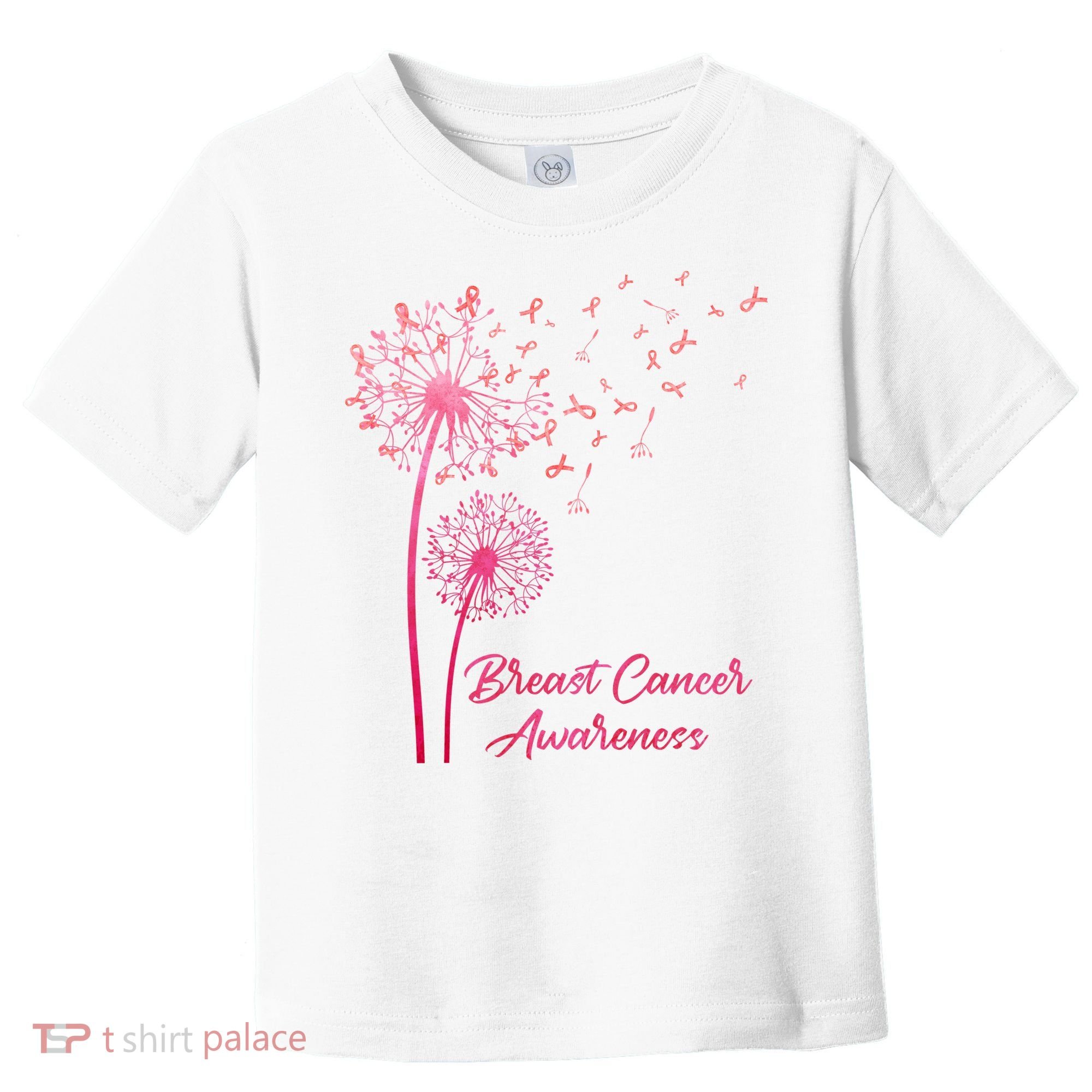 Breast Cancer Awareness Dandelion Pink Ribbon Toddler T-Shirt