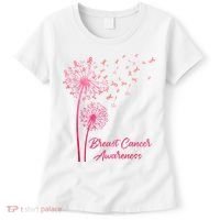 Breast Cancer Awareness Dandelion Pink Ribbon Women's T-Shirt thumb 0