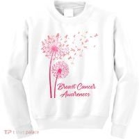 Breast Cancer Awareness Dandelion Pink Ribbon Kids Sweatshirt thumb 0