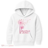 Breast Cancer Awareness Dandelion Pink Ribbon Kids Hoodie thumb 0