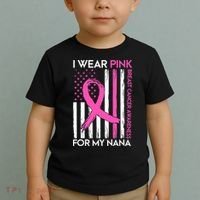 Breast Cancer Awareness I Wear For My Nana Toddler T-Shirt thumb 2