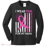 Breast Cancer Awareness I Wear For My Nana Kids Long Sleeve Shirt thumb 0