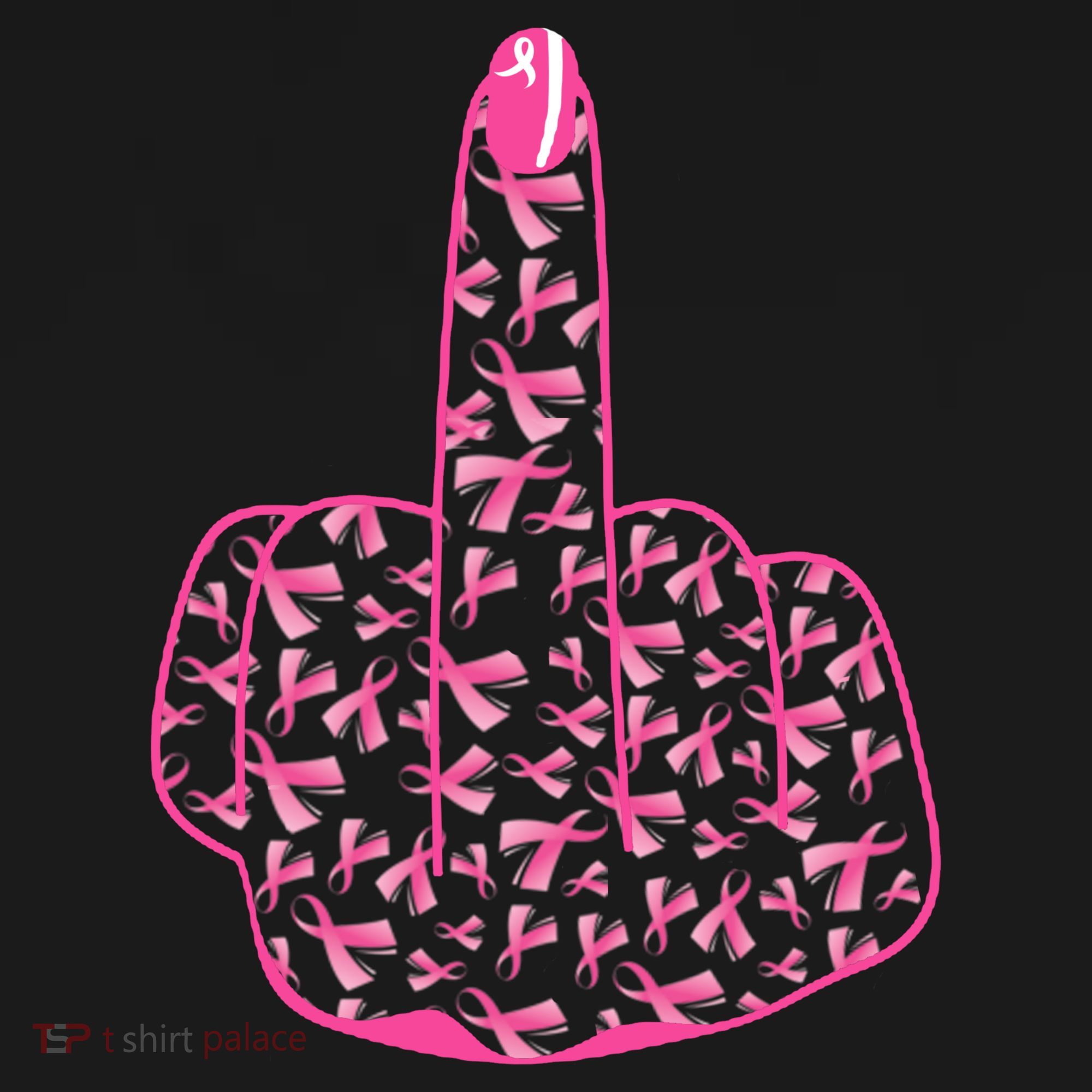 Breast Cancer Awareness FCK Breast Cancer Finger Long Sleeve Shirt