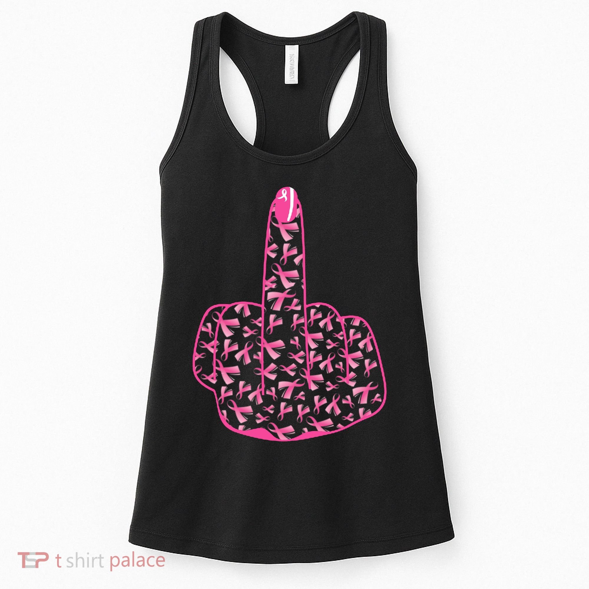 Breast Cancer Awareness FCK Breast Cancer Finger Women's Tank Top