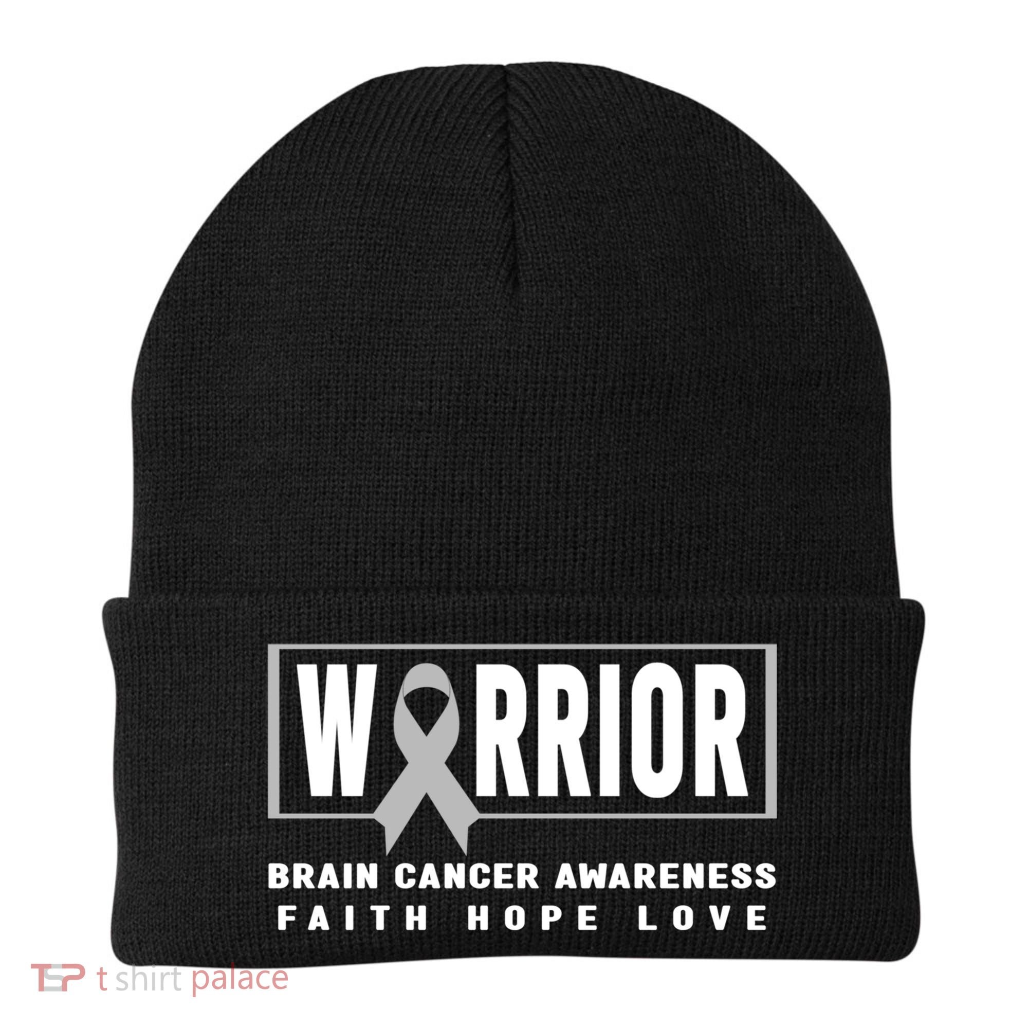 Brain Cancer Awareness Gift Funny Gift Brain Cancer Warrior Cool Gift Beanie