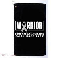 Brain Cancer Awareness Gift Funny Gift Brain Cancer Warrior Cool Gift Golf Towel thumb 0