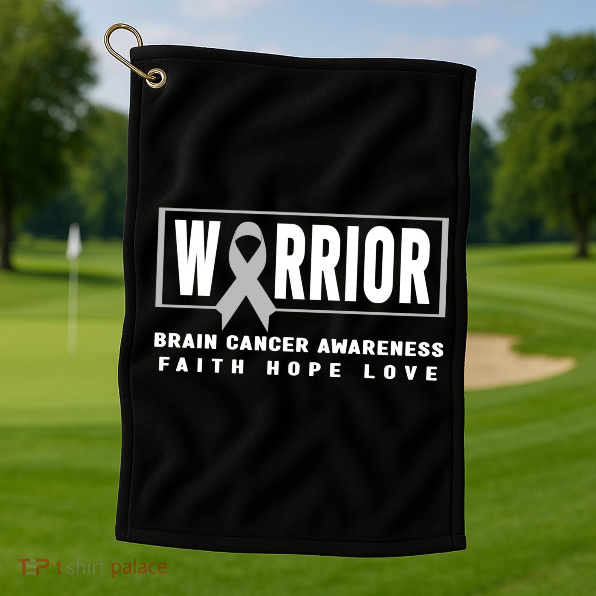 Brain Cancer Awareness Gift Funny Gift Brain Cancer Warrior Cool Gift Golf Towel