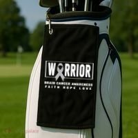 Brain Cancer Awareness Gift Funny Gift Brain Cancer Warrior Cool Gift Golf Towel thumb 2